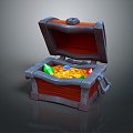 Modern Box Cartoon Box Treasure Box Gold Ingots 3d model