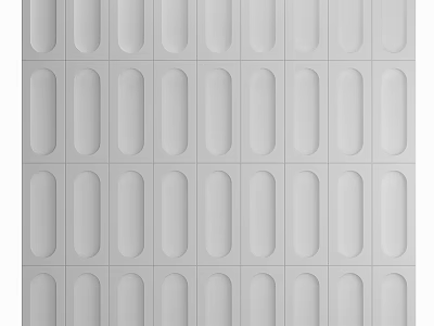Modern Wall Surface With Regular Oval Recessed Panels And Textured Design 3d model