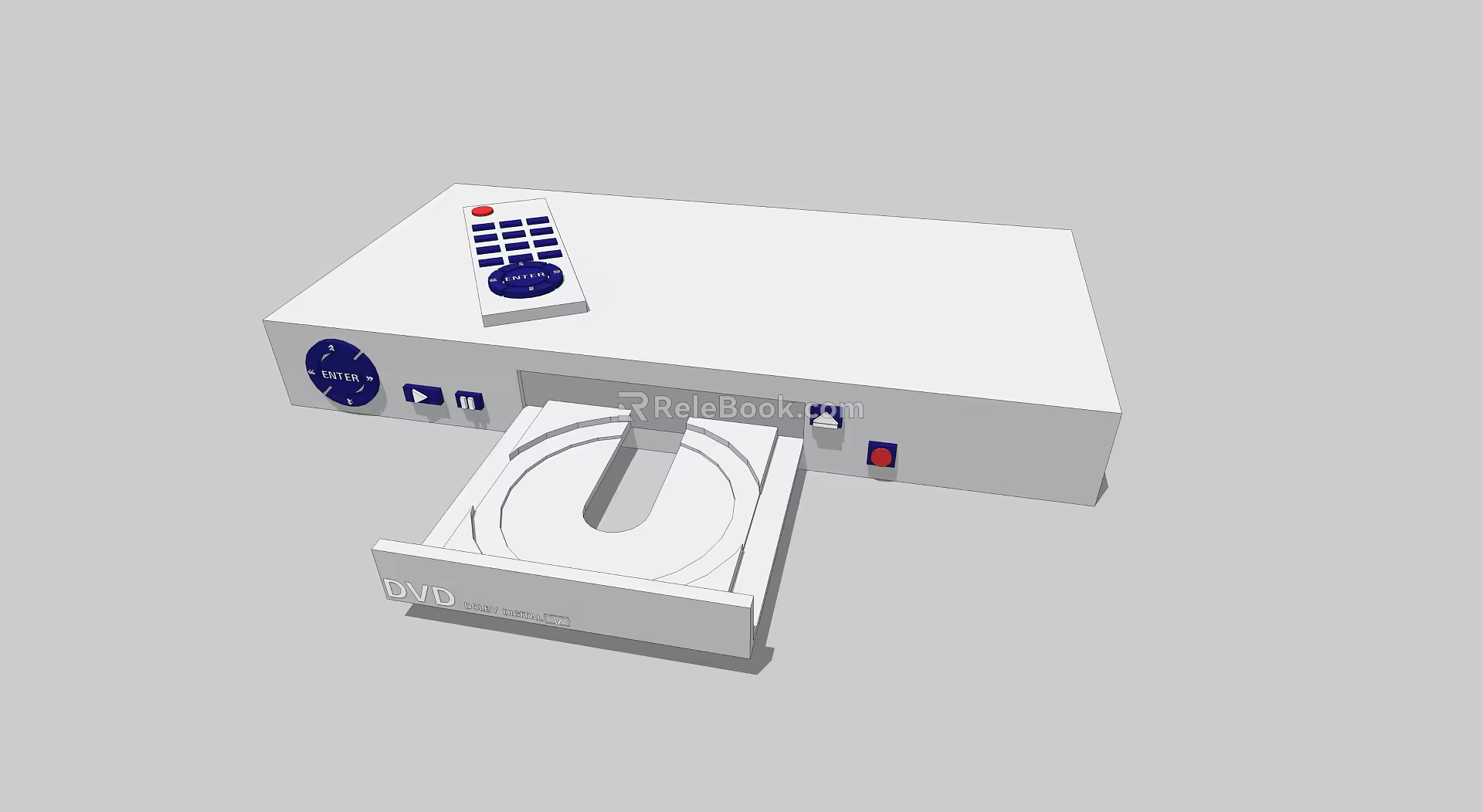 Modern DVD Remote Control 3d model