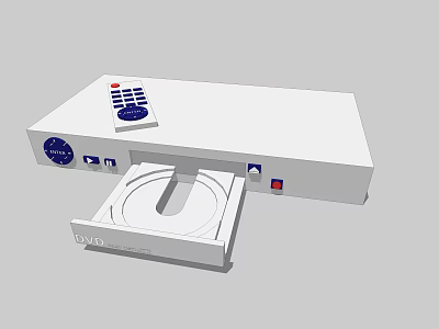 White Headphone Speaker System With CD Disc Player Remote Control And Control Panel 3d model