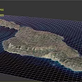 3D Island Natural Garden Landscape With Detailed Terrain And Coastal Water Features