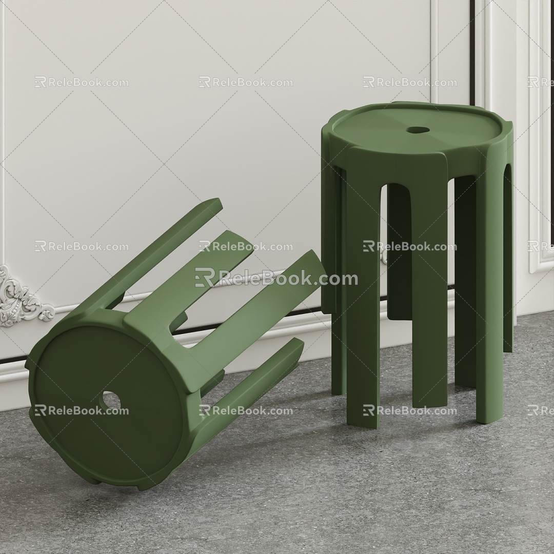 Modern Other Stool Plastic Stool 3d model