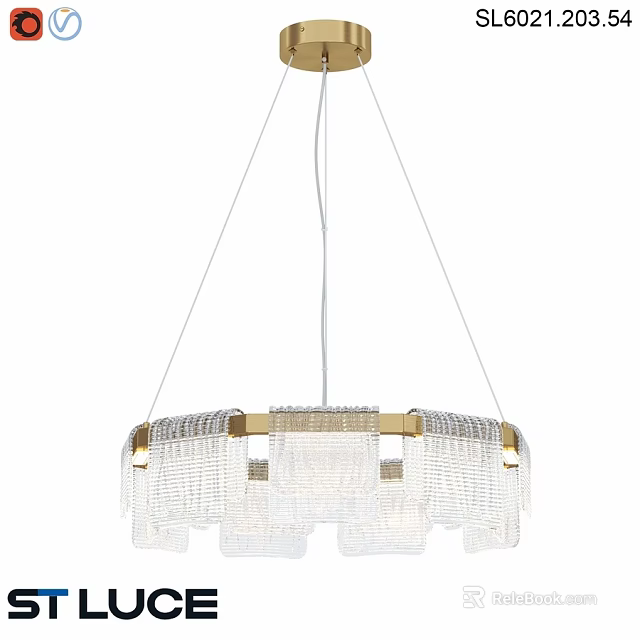 Elegant Modern Gold Frame Chandelier With Transparent Crystal Layered Design 3d model 
