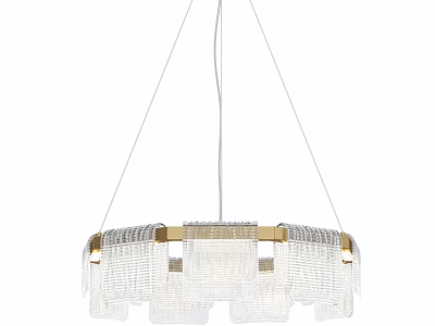 Elegant Modern Gold Frame Chandelier With Transparent Crystal Layered Design 3d model