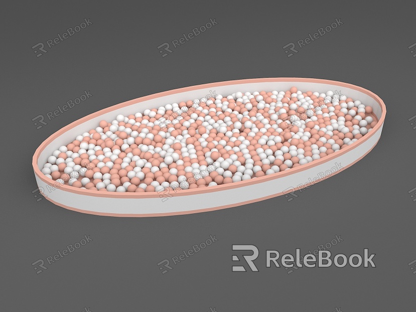 Ocean Ball Shape Pool Oval Pink White model