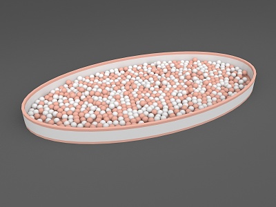 Ocean Ball Shape Pool Oval Pink White model