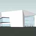 Modern Geometric Architectural Design With White Exterior And Large Glass Windows