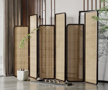 New Chinese Style Screen Partition 3d model