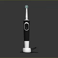 Ergonomic Rechargeable Electric Toothbrush With Sleek Black White Design And Charging Stand