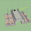 Building Structural Components With Support Platform And Vertical Columns Framework 3d model
