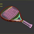 Professional Blue and Yellow Padel Racket With Hole Pattern And Grip Design 3d model
