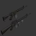 Two Modern Tactical Rifles With Detachable Magazines And Black Finish