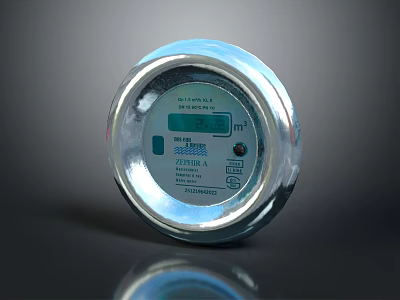 Digital Volume Measuring Meter With Metal Casing And LCD Display For Cubic Measurement 3d model