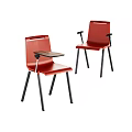 Red Office Chairs With Black Legs And Small Desk Modern Design