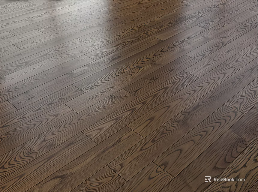 Natural Wooden Floor With Rich Brown Grain And Smooth Surface For Home Interior 3d model 