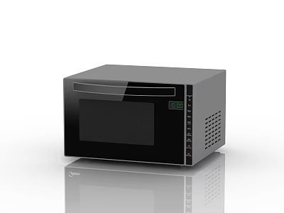 Modern Black Midea Microwave Oven With Digital Display And Control Panel Kitchen Appliance 3d model