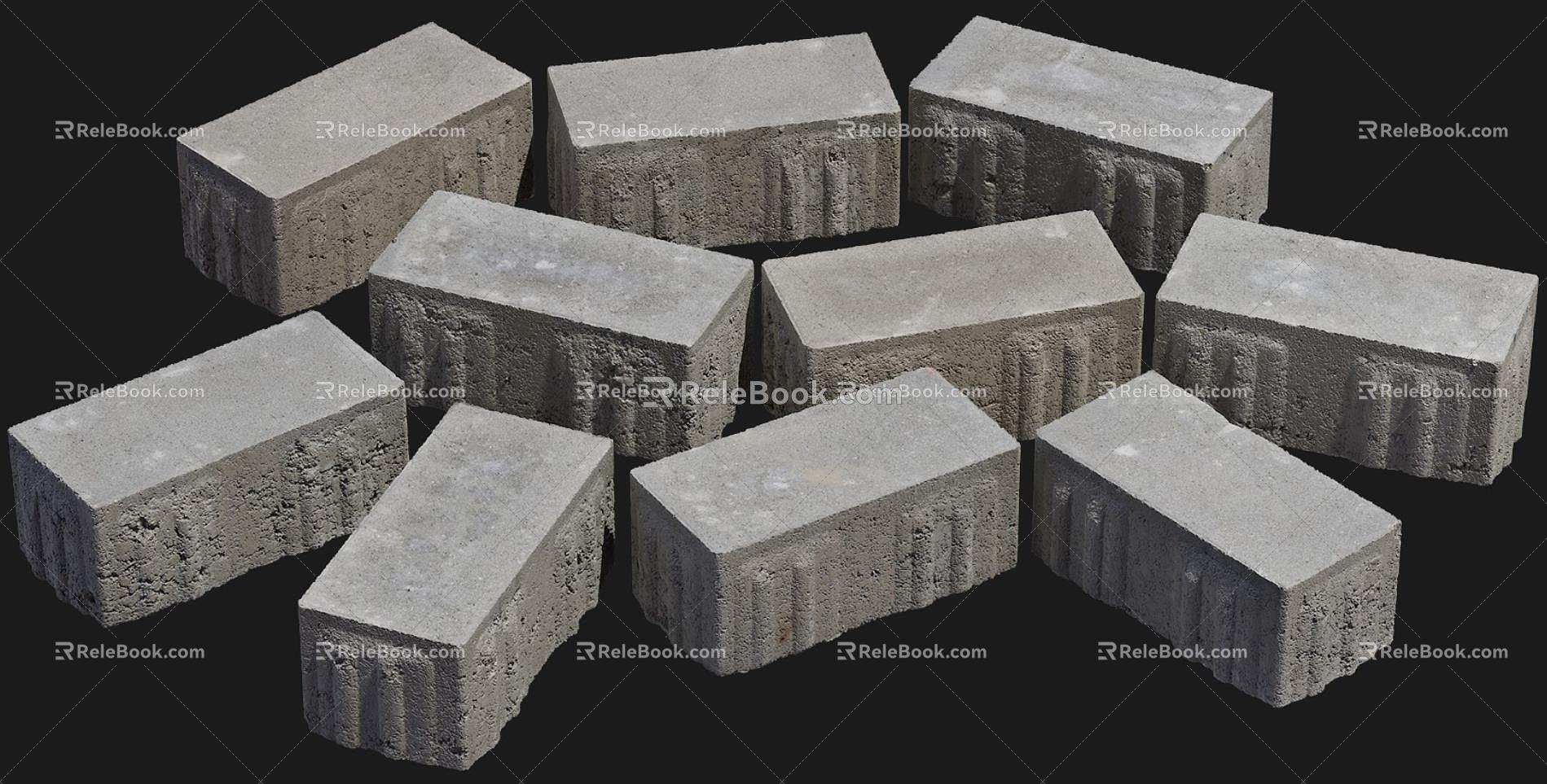 Brick brick cement brick loft style brick rough brick brick pile 3d model