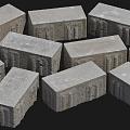 Brick brick cement brick loft style brick rough brick brick pile 3d model