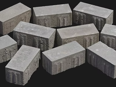 High Quality Structural Concrete Blocks For Building Construction With Textured Surface 3d model