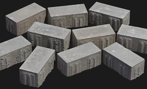 Brick brick cement brick loft style brick rough brick pile 3d model