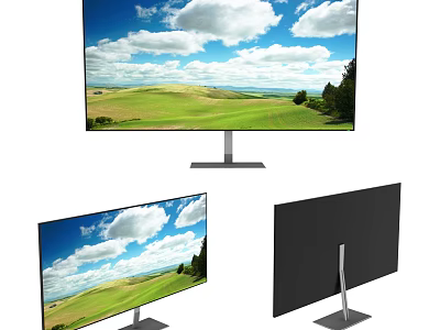 Modern Television With Natural Landscape Screen And Multiple View Angles 3d model