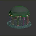 Detailed Classical Dome Structure Model With Circular Base And Column Supports