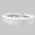 Modern Circular Reception Desk Interior With White Surface And Blue Accent Lines 3d model