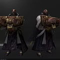 Game Film Character Bald Headed With Ornate Attire Golden Decorations Purple Robes And Chains