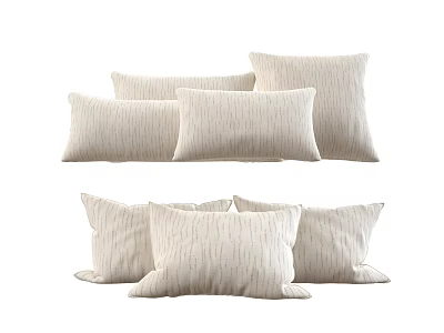 Light Beige Textured Decorative Pillows Collection For Sofa And Bedroom Decor 3d model