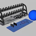 Home Gym Sports Equipment With Dumbbell Rack Dumbbells Exercise Ball Yoga Mat And Jump Rope