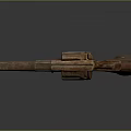Vintage Revolver With Wooden Grip And Aged Metal Classic Design Weapon