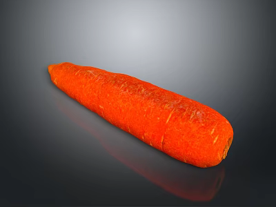 Vibrant Fresh Orange Carrot With Natural Texture On Dark Reflective Background 3d model