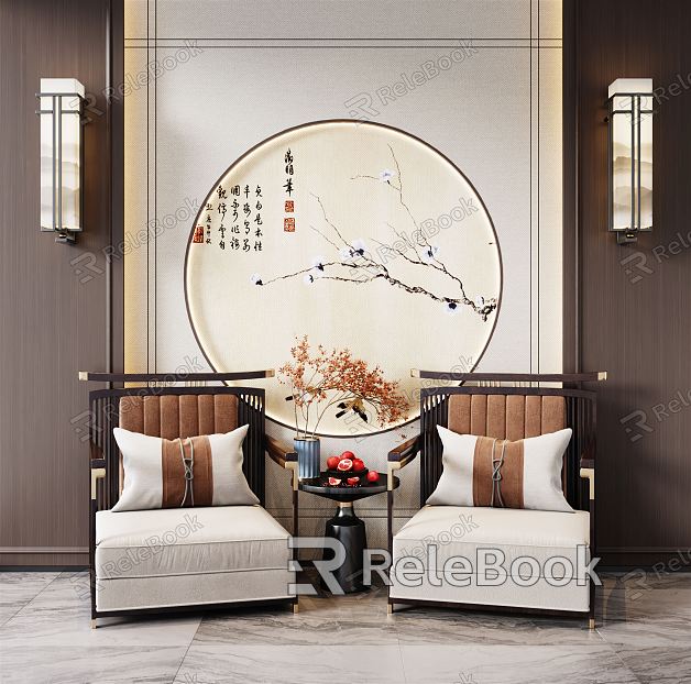 New Chinese Style Leisure Sofa Combination Leisure Chair model