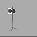 Shooting Target Tripod Stand With Two White Boards And Red Bullseye Targets