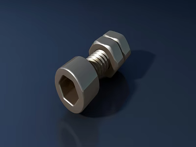 High Quality Metal Hex Bolt And Nut Hardware Tools For Industrial Fastening 3d model