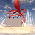 Meichen stage outdoor performance stage multi-level stage 3d model