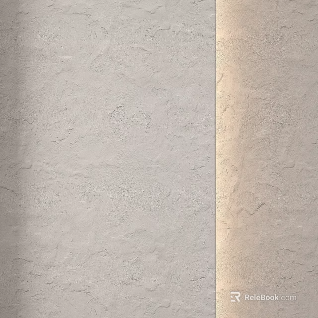 Rough Textured Wall Components In Gray And Beige With Decorative Surface Finish 3d model