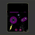 Portable Flip Gaming Console With Pink Screen Black Purple Body And Colorful Buttons