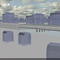 Urban Road Infrastructure With Concrete Pillars Elevated Road And City Buildings