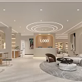 Elegant Modern Beauty and Hair Salon Interior With Reception Desk Sofa Area And Plants