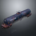 PROCOR Rusted Dark Colored Tanker Rail Car With Ladder And Platform