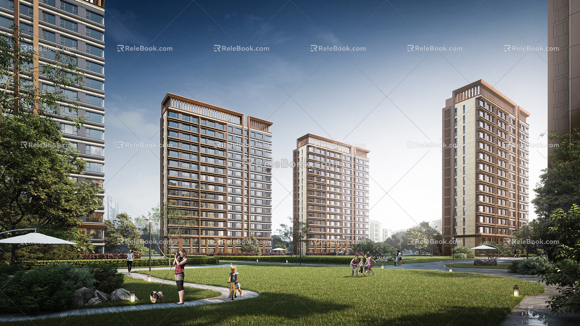 Residential High-rise Residential Residential Inner Court Scene Landscape 3d model