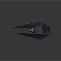 Electronic Model Spacecraft with Detailed Black Structure and Red Lighting Features 3d model