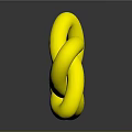 Shiny Golden Knot 3D Model On Dark Background With Glossy Reflection 3d model