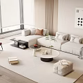 Modern Sofa Coffee Table Combination Multi-person Sofa Coffee Table Fruit Plate Sofa Single Sofa Leisure Chair Sofa Single Sofa 3d model