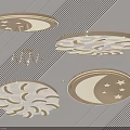 Decorative Ceiling Lights With Star Moon Cloud Patterns And Illuminated Designs 3d model