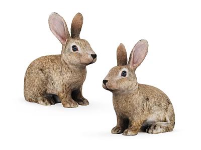 Two Lifelike Reptile Sculptures With Detailed Texture And Natural Posture 3d model