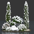 Winter Tree Winter Tree Landscape Tree Snow Tree Shrub Plant Pile 3d model