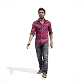 modern man european man walking man 3d model