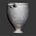 Ancient Clay Urn With Two Handles And Striped Surface Design 3d model